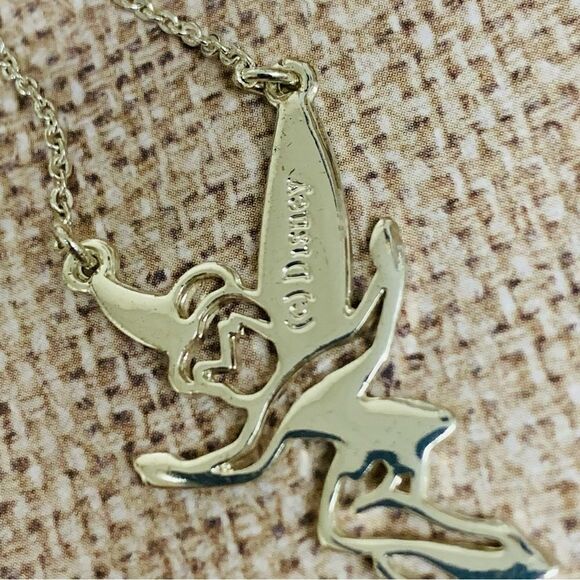 Disney Silver Yellow Enameled Tinkerbell Necklace‎ - Picture 3 of 3